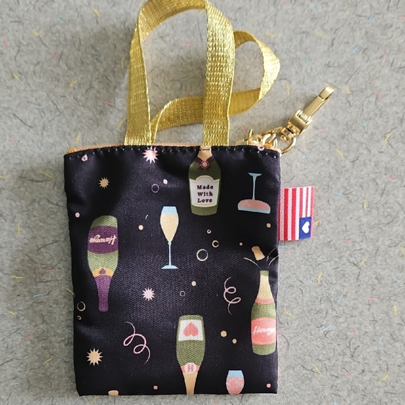 Chic Black Mini Tote with Gold Handles Coin Purse - Picture 15 of 15